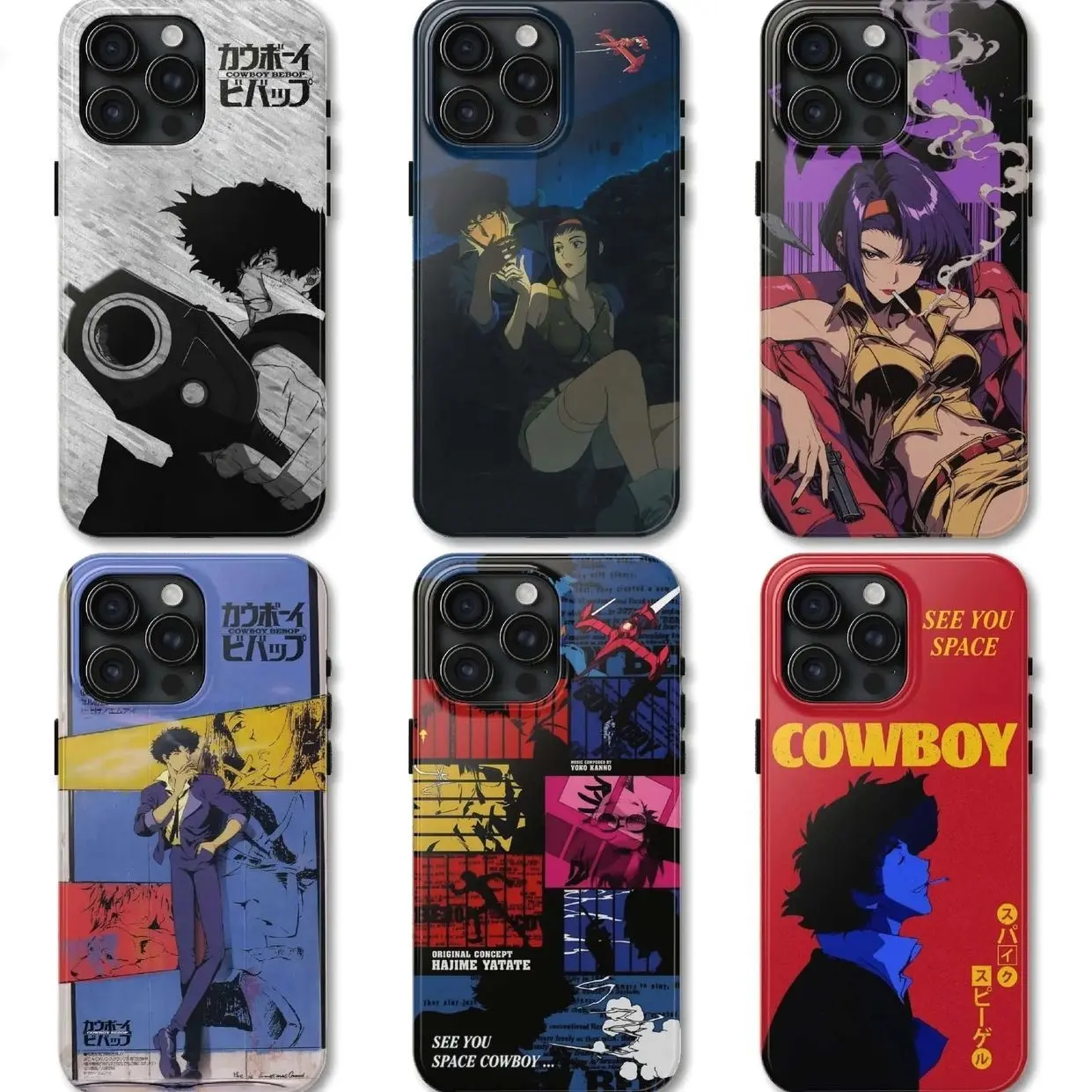See You Space Cowboy Bebop Space Western Phone Case, Spike Spiegel Jet Black Faye Valentine Edward Ein Phone Cover, Compatible with iPhone X, 11, 12, 13, 14, 15, 16, 17 & more