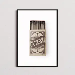 Nebraska Matchbox Print Nebraska Print Nebraska Poster Nebraska Wall Art Nebraska Art Print Nebraska Gifts