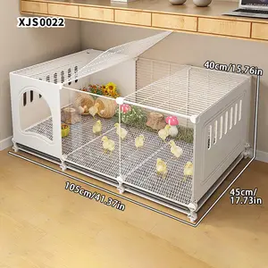 Large Wheel-Encrypted Chicken Cage with Anti-Rat Design, Home Use Poultry Coop with Toilet Tray, Duck Goose Farming Cage, Outdoor Chicken Cage