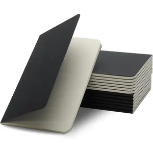 TWONE Pocket Notebook, 12 Thin Cover Small Notebook for Taking Notes, Plain Paper, 30 Sheets, 31/2" x 51/2", Black Cover