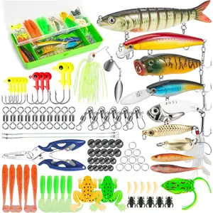 Fishing Lures, 92Pcs Tackle Box with Tackle Included, Crankbaits, Spoon, Hooks, Weights & Other Accessories, Fishing Bait Lure Gear Kit Gift for Men Bass Freshwater crankbait jig