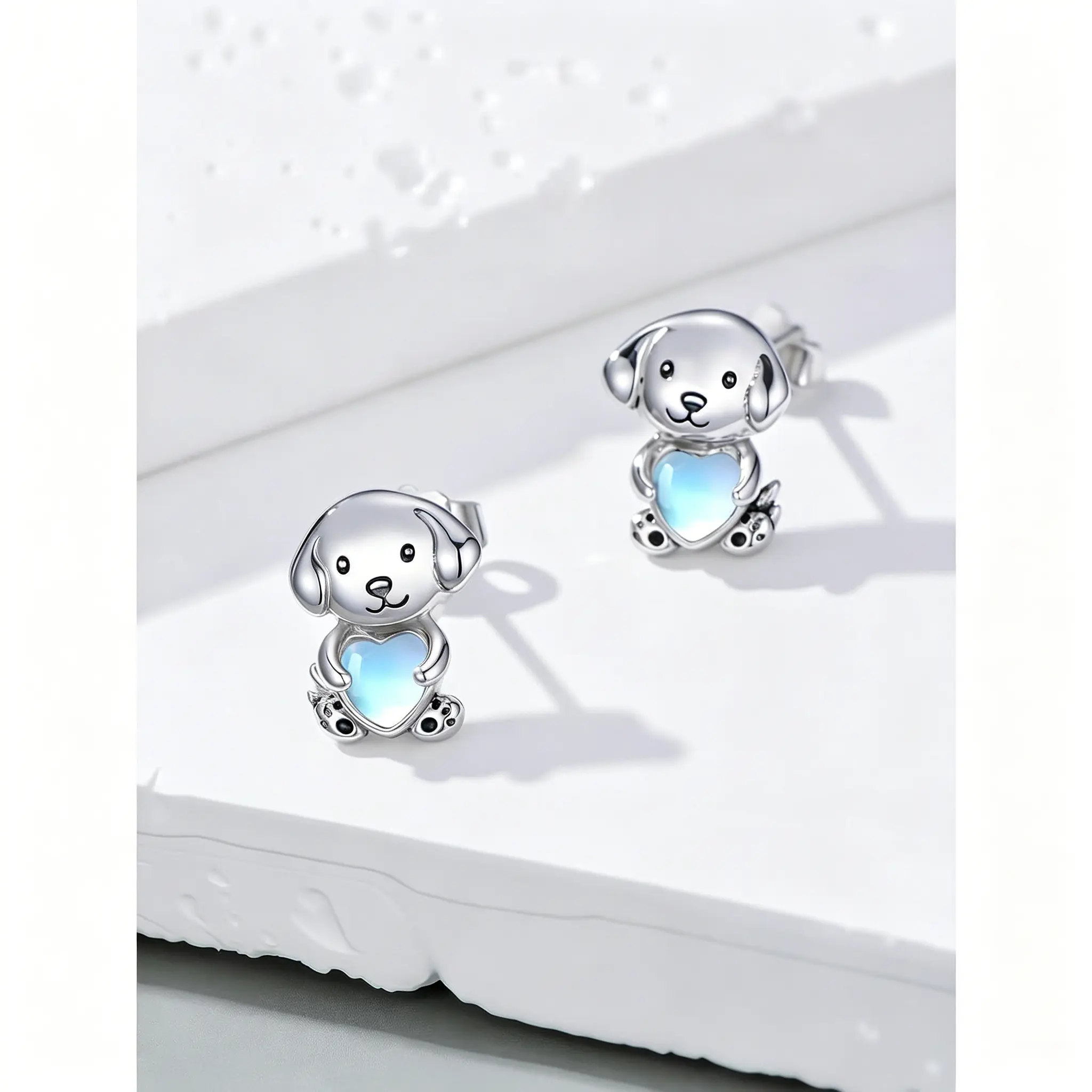 Luyona 925 Sterling Silver Animal Stud Earrings for Women Cute Animal Dog Earrings Hypoallergenic Christmas Jewelry Gifts for Women Sparkling Crystal Butterfly Clip Earrings Green Christmas Tree Earrings Bridal Dangle Earrings