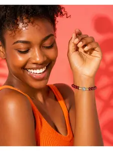 Bracelet - Red and gold bead design, perfectly aids in career success and personal happiness. It is an ideal gift for holidays or birthdays. Made of solid metal with no fragrance, it is suitable for Christmas, Halloween, summer, winter, Valentine's Day, a