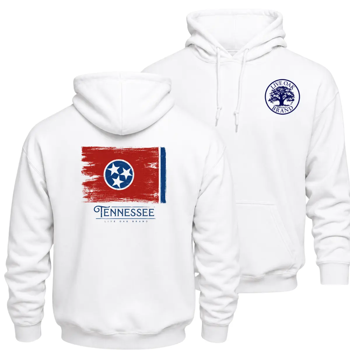 Vintage Tennessee State Flag Outdoor Hoodie, Double Sided Painted Distressed Tri Star Pullover Sweatshirt, Retro Pride Graphic Hoodie, Heavyweight Sweatshirt, Patriotic Tennessee Gift For Men