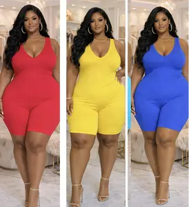 PLUS SIZE COTTON SHORT ROMPER-77