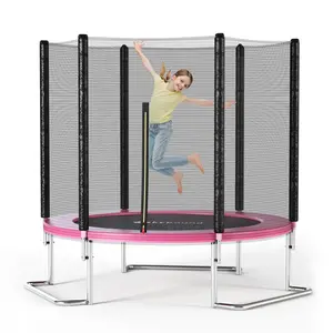 SkyBound 8.25ft Spring Trampoline for Kids & Adults Outdoor L-Shaped Legs Safety Net Rust-Resistant Frame Christmas & Birthday Gifts