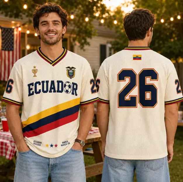 Ecuador Soccer Jersey Shirt, Ecuador Football Fan Jersey, Personalized Ecuador Shirt, Custom Name Number Soccer Gift, Ecuador Team Jersey