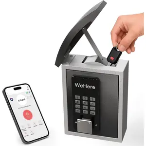 Key Lock Box with Drop Slot, Porch Key Box Wall Mount,  Key LockBox for House Outside, Realtors, Apartment, Store, Multiple Unlocking Ways