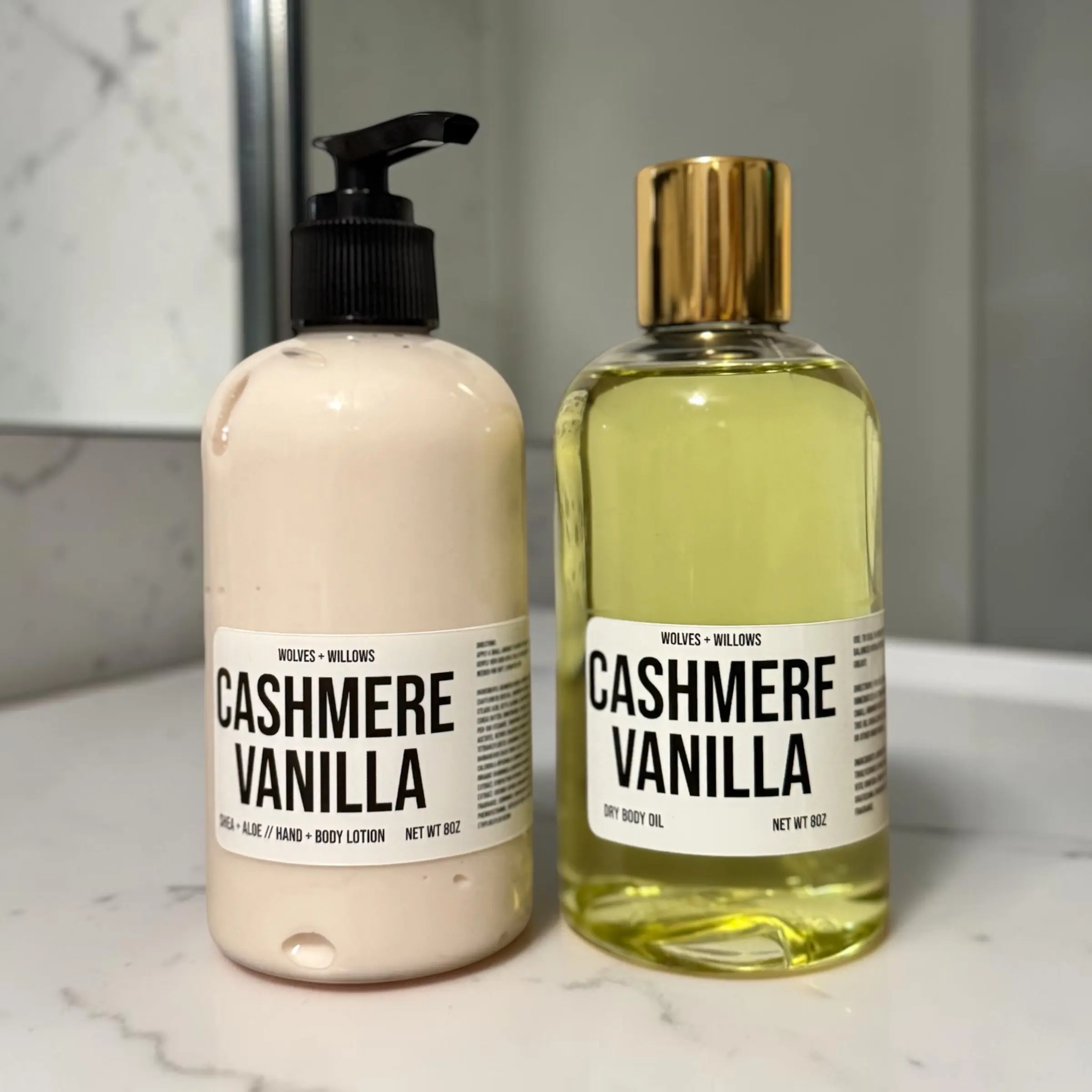 Cashmere Vanilla Dry Body Oil & Shea-Aloe Hand Lotion Duo Bundle, Daily Moisturizing Blend, Everyday Lotion, Extra Moisturizing Care, Hydrating Smooth Formula, Body Care Moisturizing Essential