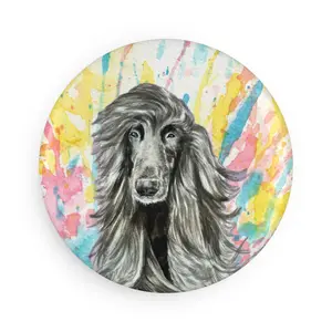 Afghan Hound  colorful Dog Breed Magnet, Pastel Rainbow Watercolor splatter Fine Art Prints, Unique Gifts for Dog Lovers