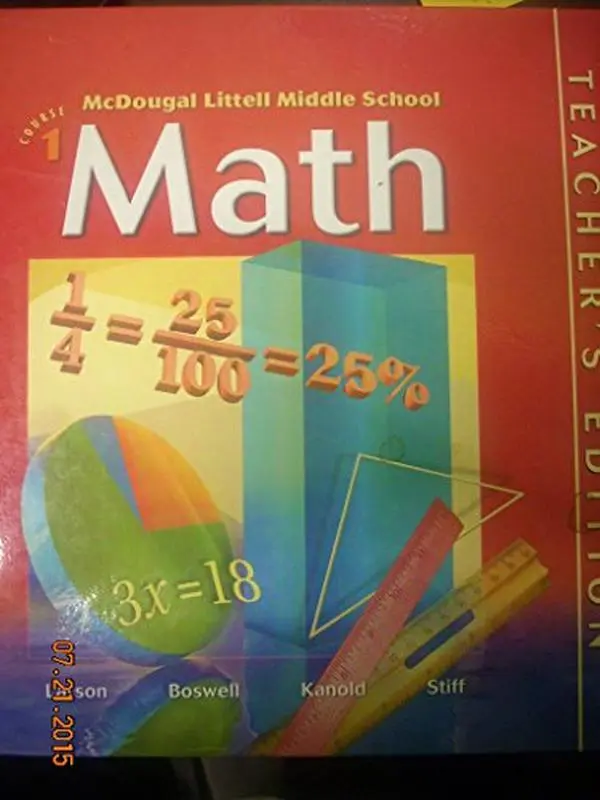 USED Book - Math Course 1, Teacher's Edition by Ron Larson (Hardcover) - English