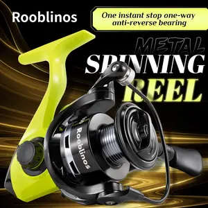 Rooblinos MX Spinning Reel | Eye-Catching Lemon Yellow Accents | 5.2:1 Gear Ratio | Durable Metal Body | Braid-Ready CNC Aluminum Spool | Lightweight Design | MG2000-MG7000 Sizes for Freshwater Bass & Inshore Saltwater Fishing | Fishing Tackle
