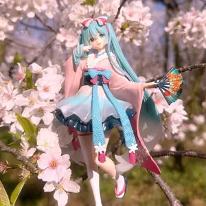 In Stock Original FuRyu TENITOL New Tokyo Series Hatsune Miku Kimono Desktop Cute Anime Action Figure Toy Gifts Model Collection