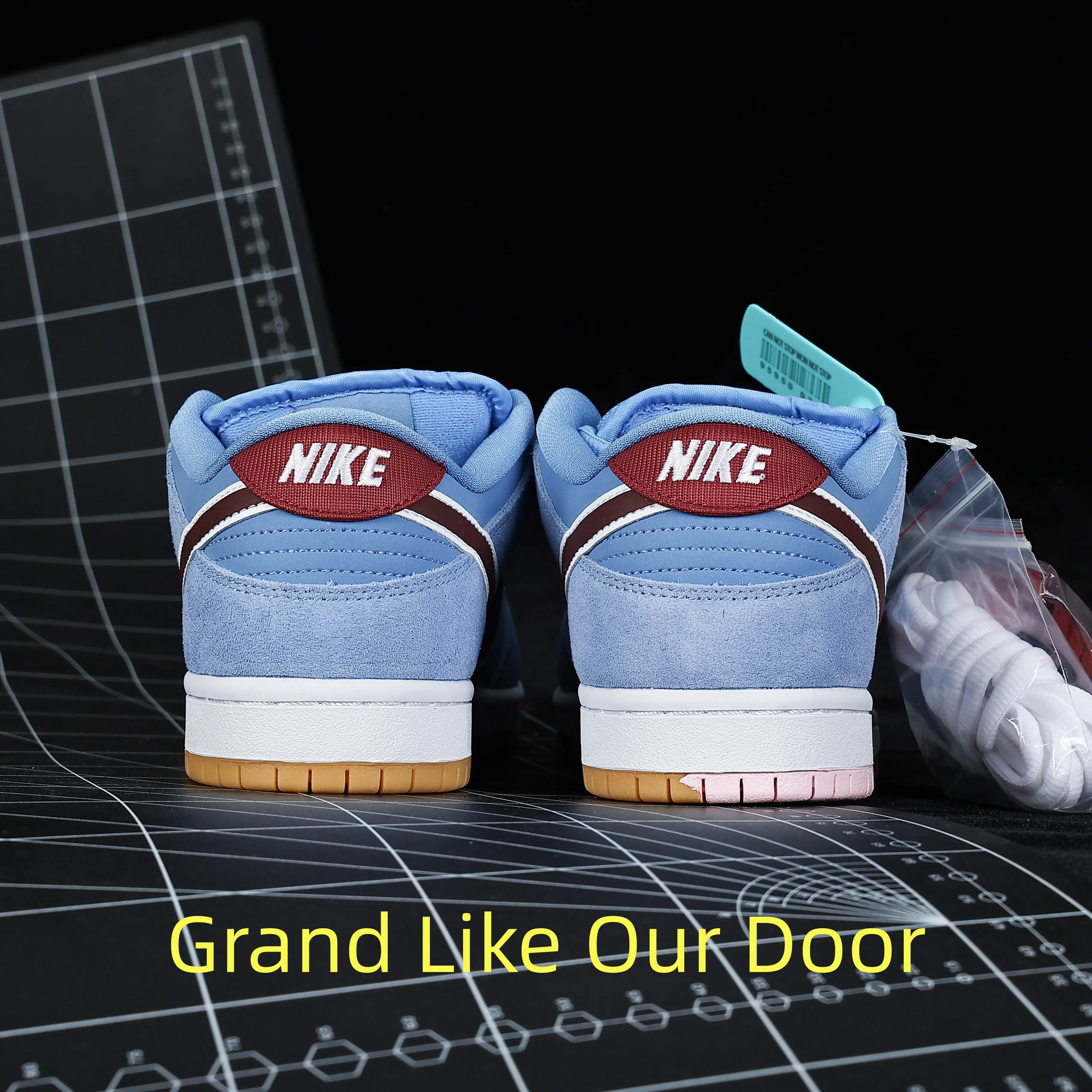 Brand New Vintage Light Blue Brown Low Top Casual Sneakers, Sweat-wicking Blue Soft Lining, Wear-resistant Gum Rubber Outsole for Street Style & Light Daily Sports, Original Shoe Box Included