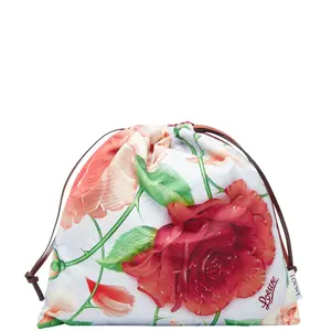 Pre-owned Loewe Canvas Tote Bags Paula's Ibiza Rose Leather Drawstring Pouch
