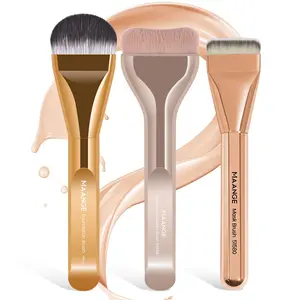 Maange 3 Piece Makeup Brush Set, Foundation Brushes, Cosmetic Tool Kit, Essential Beauty Tools, Perfect for Daily Use