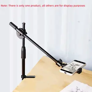 Desktop Tripod Stand with Ring Light Phone Holder, Manicure Photography Table, High-End Desk Accessory for Makeup & Nail Art