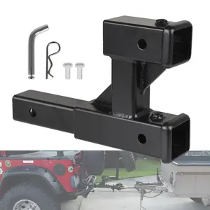 Dual Hitch Extension with Bolt Nut Kit Fits for 2 inch Extender to 10 inch Max Length Adjust 7-1/2 inch Riser or Drop 4,000 lbs