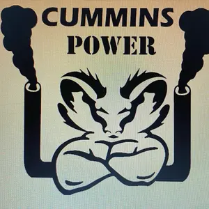 Cummins power decal with stacks rolling coal