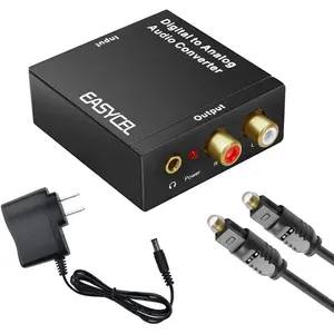 Audio digital to analog converter dac with 35mm jack optical spdif toslink coaxial to analog stereo lr converter with optical cable and power adapter for ps3 ps4 xbox roku