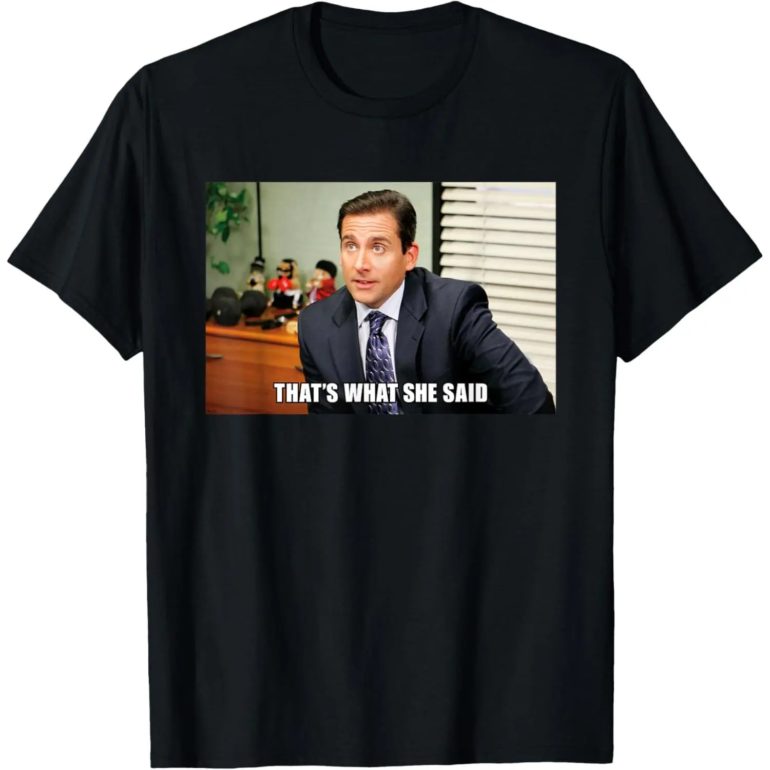 Women's Casual The Office "That's What She Said" Meme Print Short-Sleeve Round Neck Soft Cotton Top - Shirts for Women, Funny Streetwear, Hilarious Gift, Soft Fabric, All Seasons, Size M