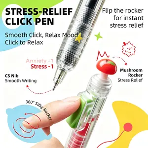 EpenGo Click Pen Fidget Pens, Gel Pens 0.5mm Fine Point with Mechanical Switch & Joystick, Smooth Retractable Quick-Dry Black Ink, Aesthetic Office & School Supplies for Gifts