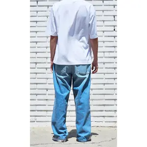 Neo Blue Tinted Fade Medium Blue Baggy Jeans