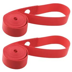 2PCS 26" x 20mm Red Durable Elastic Nylon Bicycle Rim Tape Bike Wheel Liner Tube Protector for Road Bike MTB Mountain Bike