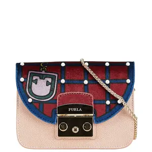 Pre-owned FURLA Suede Shoulder Bags Metropolis Velour Leather Shoulder Bag