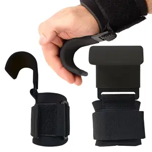 Heavy Duty Weight lifting Hooks for Men & Women (Pair), Non-Slip Grip with 500 Lbs Capacity, 8mm Thick Wrist Padding - Weight Grips for Shrugs, Rows & Deadlifts - Gym Workout Straps with Pull Up Hooks