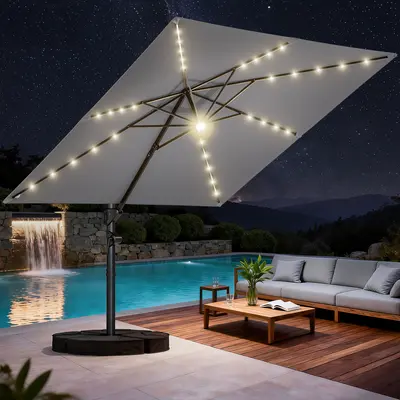 Umbrella Patio with Solar Lights 10ft - TikTok Shop Umbrella Patio with Solar Lights 10ft - TikTok Shop
