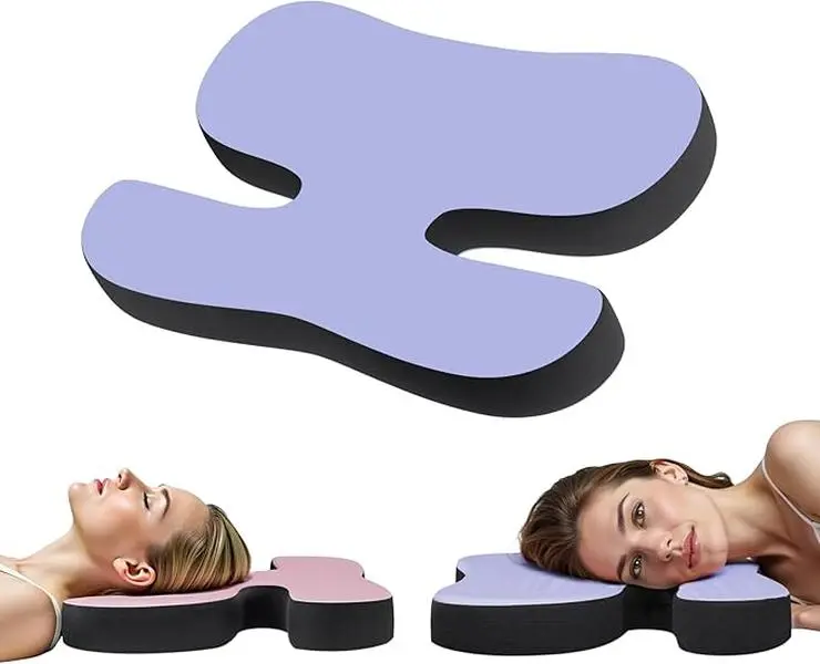 Side-sleep beauty pillow, anti-wrinkle pillow, removable and washable pillowcase, memory foam facial beauty pillow, relieves neck pain
