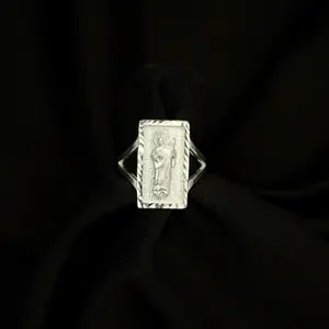 San Judas 925 Silver Ring - Rectangle Shape for Men and Women