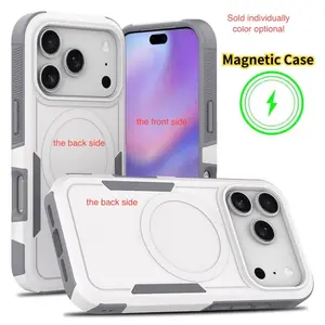 For iPhone 17 Pro Max 17 Air Luxury Shockproof Magnetic Rugged Armor Case Protective Military-grade Anti-Drop Cover Casing