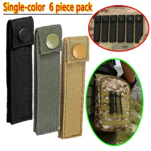 6-Piece Molle Tactical Nylon Hook & Loop Straps, Durable Design for Enhanced Utility, Ideal for Everyday Carry (edc)
