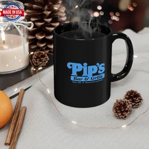 Severance Pip's Bar & Grill Black Mug - Ceramic Lumon Collectible Severeds Welcome Logo Fan TV Helly Innie Outie Unique Coffee Tea Gift