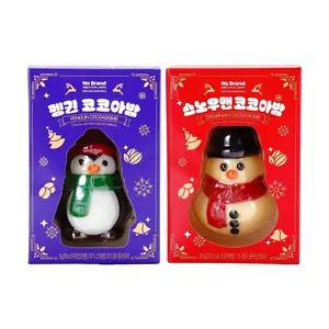 NO BRAND Korean Snowman Penguin Hot Chocolate Bombs 2-Pack - Marshmallow Filled Cocoa Drink Mix for Winter & Christmas Beverage