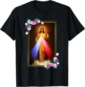100% Cotton Divine Mercy Jesus Christ, Sacred Heart of Jesus Gift T-Shirt