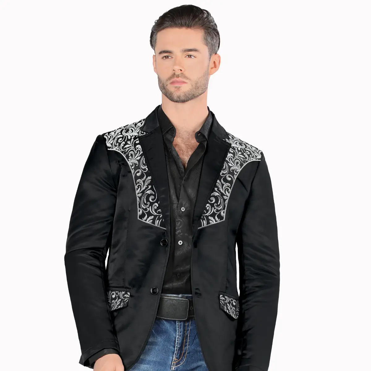 MONTERO BLAZER 2186, SACO BORDADO PARA CABALLERO, CORTE SLIM FIT, PREMIUM QUALITY, PARA OCASIONES FORMALES Y CASUALES.