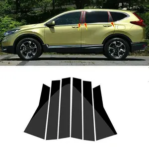for HONDA CR-V 2017-2022, 6pcs Glossy Black Car Pillar Posts Window Door Side Trim Decal Covers Sticker