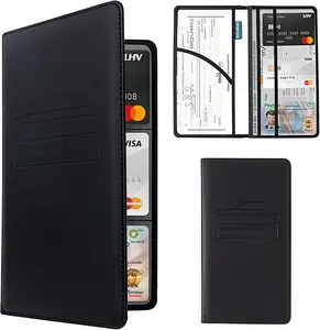 Car Registration and Insurance Holder Registration and Insurance Card Holder Car Essentials for Women Men (Black)