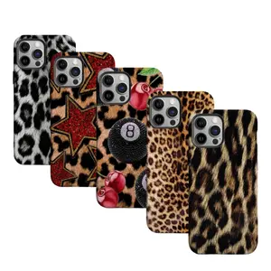 Y2K Leopard Cherry Collage Phone Case, Retro Vintage Cheetah Aesthetic iPhone 17 16 15 14 13 12 11 X 8, Preppy and Cute, Unique Accessories, Gifts