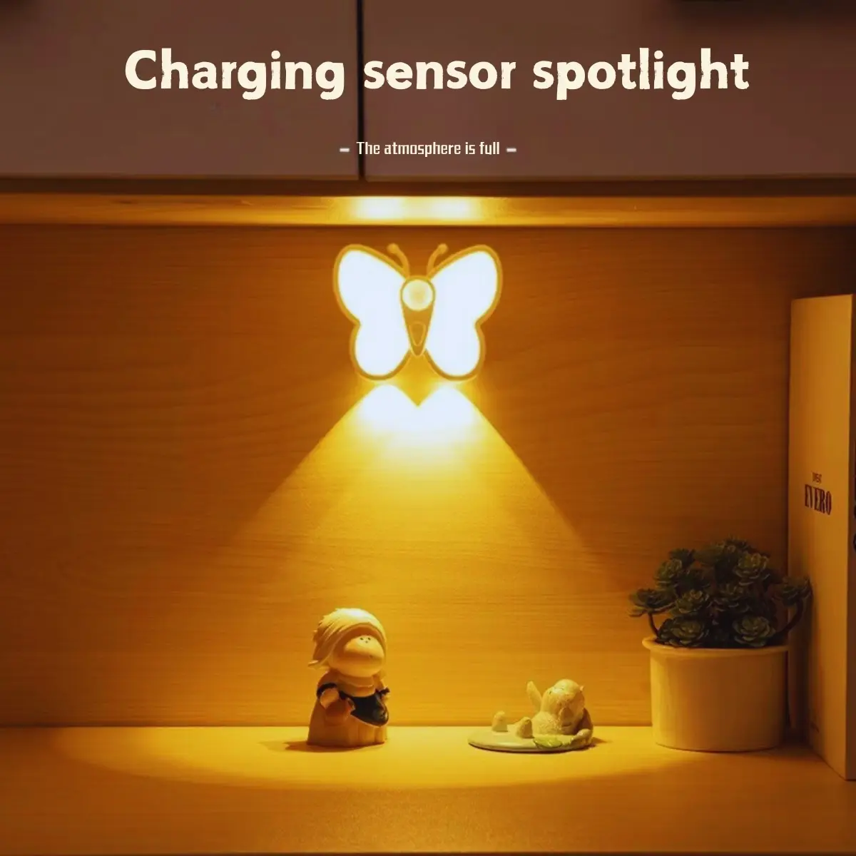 Cute Small Butterfly Rechargeable LED Night Light with Motion Sensor, 3 Lighting Modes, Magnetic Stairway Lamp for Hallway Bedside Desk Closet, Home Decor Lighting, Ambient Lighting Multifunctional, Decorative Ambiance Lighting, Butterfly Led Lights