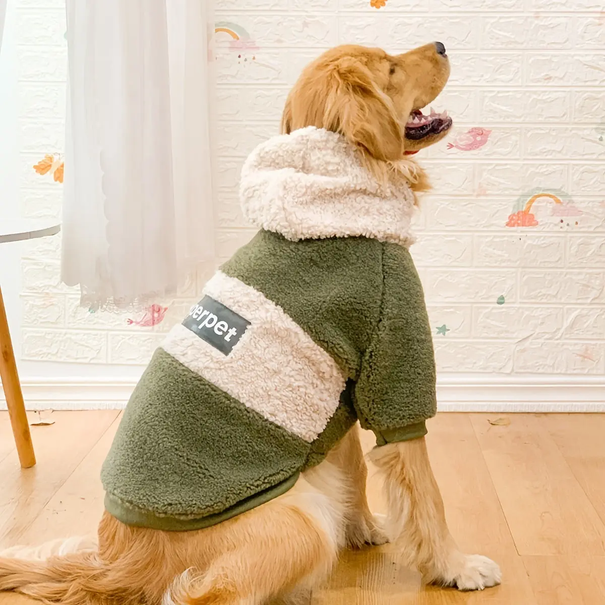 Pet Pullover Fleece With Hoodie, Warm Sweatshirt Plush Coat Winter Apparel For Dogs Cats Puppies