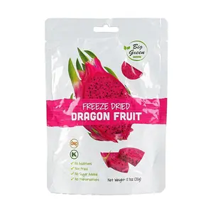 BIG GREEN Freeze Dried Dragon Fruit - 100% Natural Fruit Snack, 0g Sugar, 0 Additives, Healthy & Delicious, 20g Pack