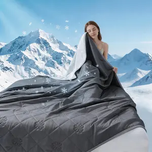Absorbs heat to keep the body cool and prevent night sweats. Cooling blanket ideal for hot sleepers. Ultra-cool and lightweight bed blanket, ice blanket, machine washable. Features Q-max cooling technology, soft and breathable. Suitable for dorms, sofas a