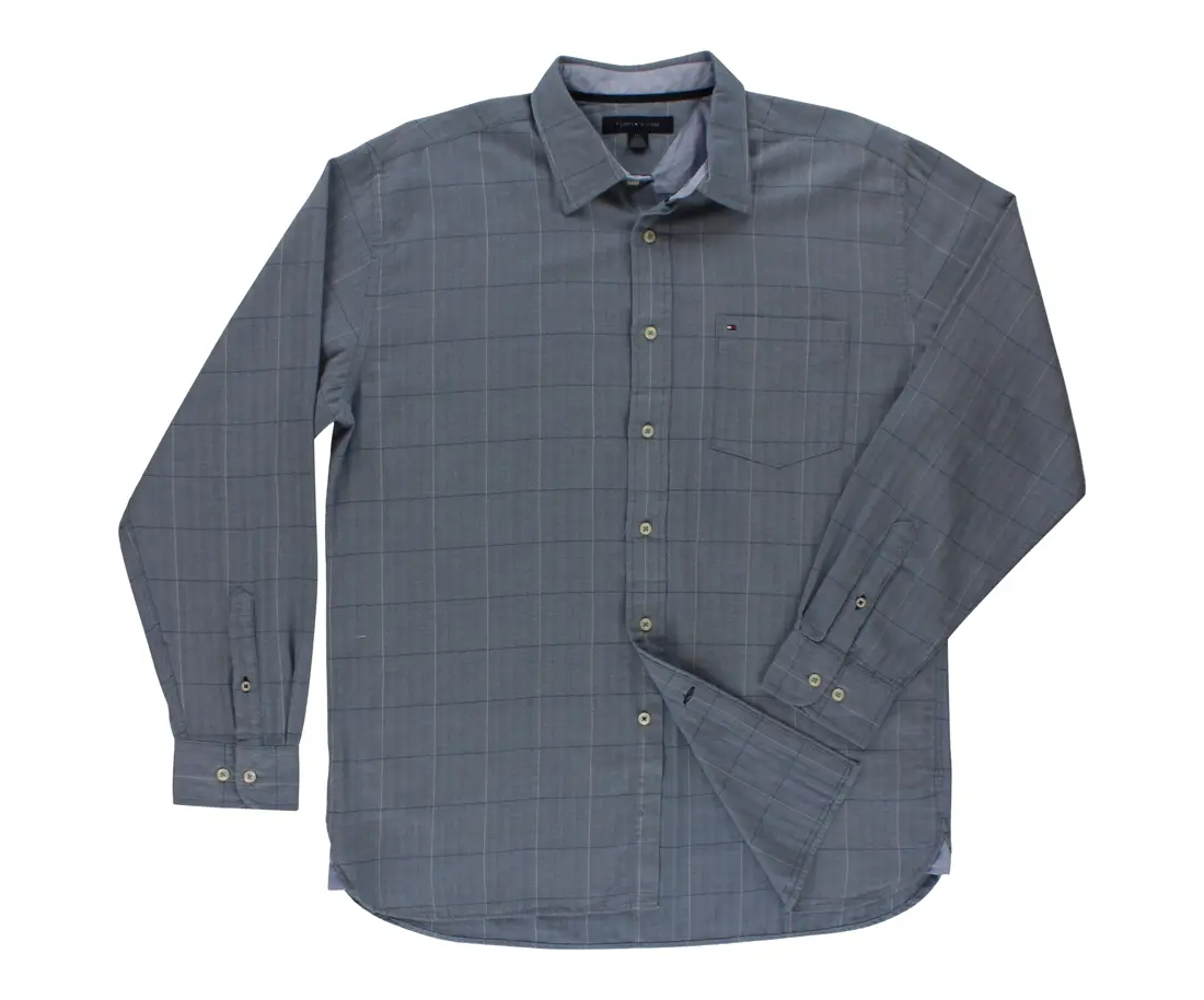 Tommy Hilfiger Men's Collar Striped Button Down Light Blue