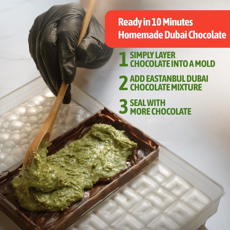 Eastanbul Dubai Chocolate Bar Mixture,Chocolate Bar Pistachio Filling, 8oz