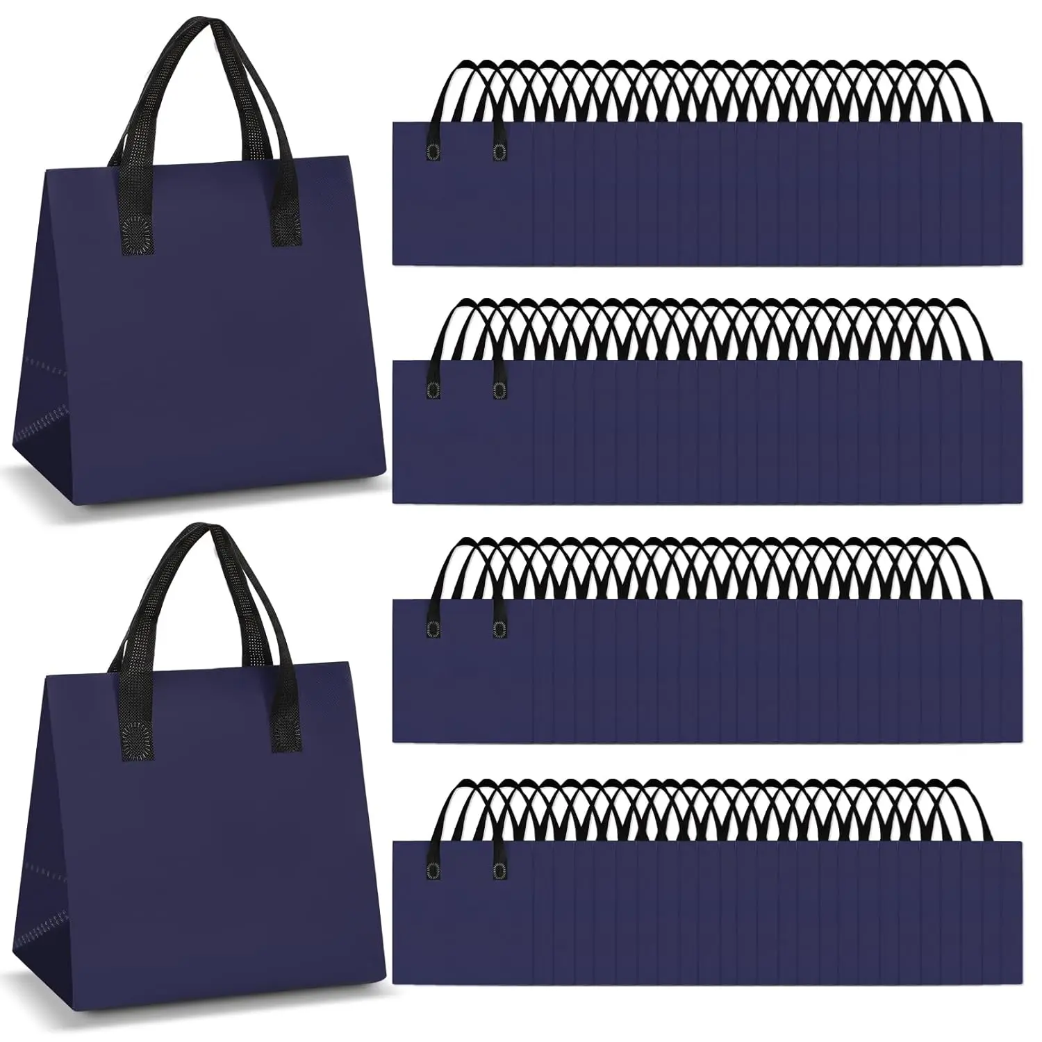 100 count Insulated Take Out Bags Bulk 9.5 x 6 x 9.5 in Thermal Insulation  Bag for Coffee, Milk , Hot Cold , Delivery Cooler Bag for Catering Restaurant Grocery Picnic (Navy Blue)
