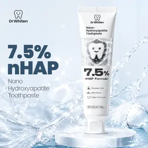 DrWhiten Nano Hydroxyapatite Toothpaste – 7.5% nHAP Fluoride-Free Enamel Repair & Sensitivity Relief, Whitening Toothpaste, Mint Flavor, 4.23 oz